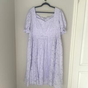 Ivy City Co Purple Lilac Lace Ballerina Dress, 3X, cottagecore, coquette,